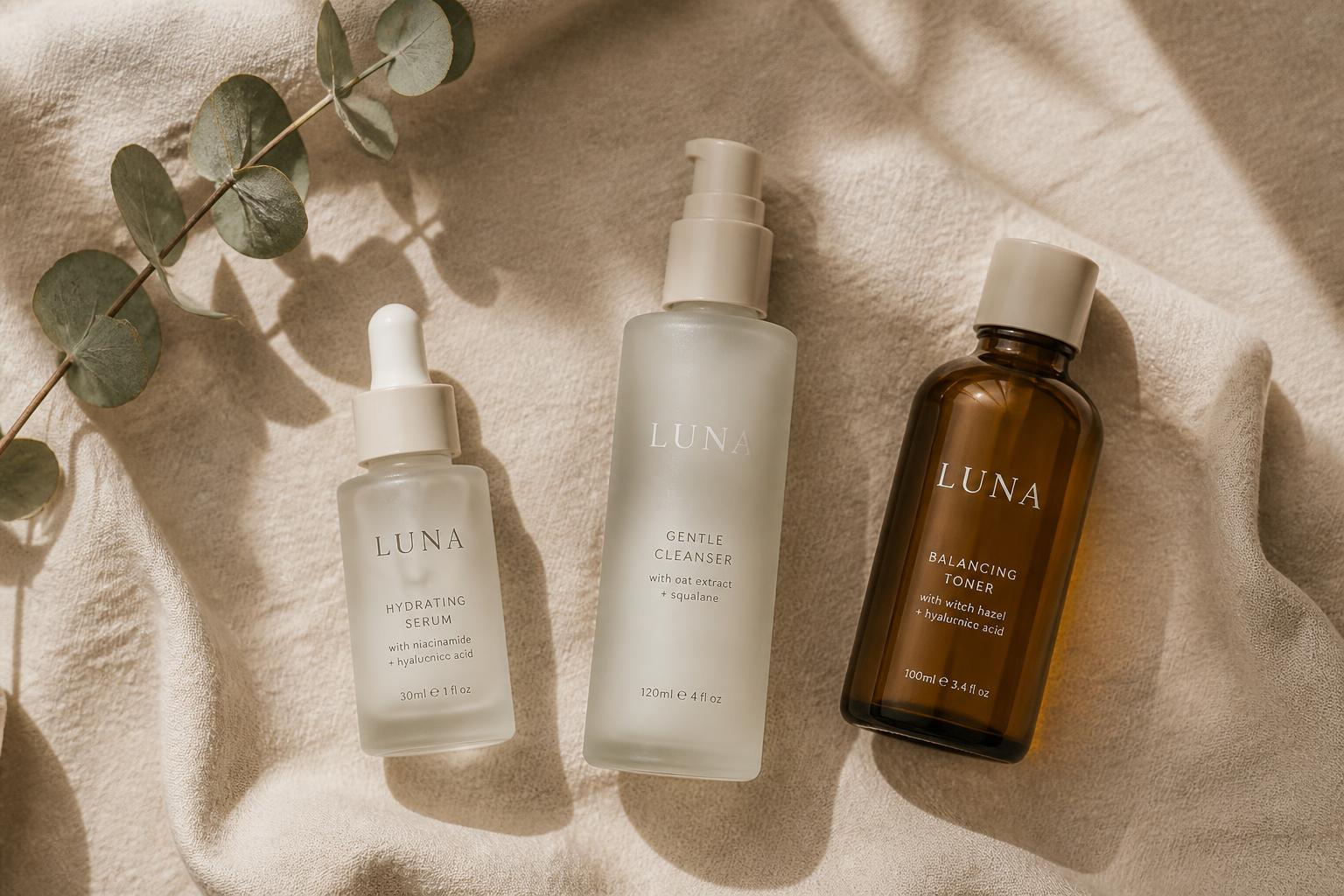 Indian skincare product flat lay